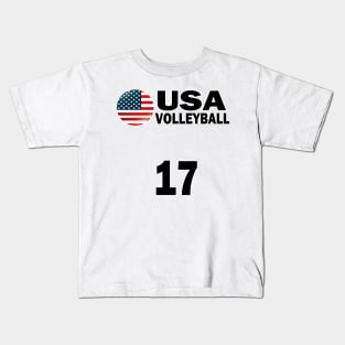 USA Volleyball #17 T-shirt Design Kids T-Shirt